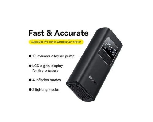 Автомобільний компресор Baseus Super Mini Pro Black (C1115930011100) Автомобільний компресор Baseus Super Mini Pro Black (C1115930011100)
