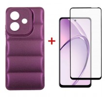 Чохол до мобільного телефона Dengos Oppo A3X Soft + glass (Purple) (DG-KM-125)