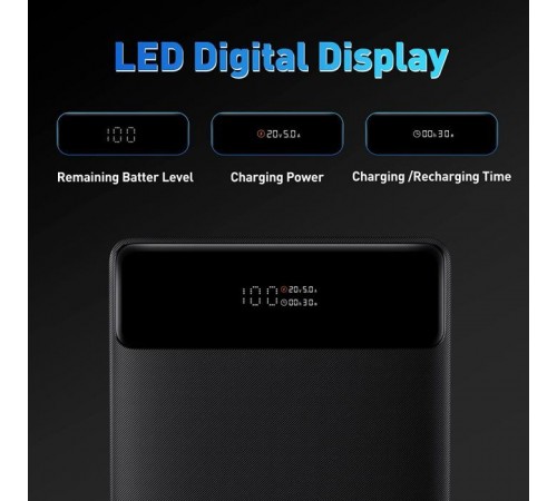 Батарея универсальная Baseus Blade Digital Display 20000mAh PD/100W, Black (PPDGL-01, PPBLD100-S) (PPBL000201) Батарея универсальная Baseus Blade Digital Display 20000mAh PD/100W, Black (PPDGL-01, PPBLD100-S) (PPBL000201)