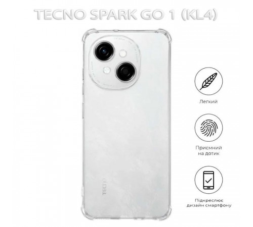 Чохол до мобільного телефона BeCover Anti-Shock Tecno Spark Go 1 (KL4) Clear (712782) Чохол до мобільного телефона BeCover Anti-Shock Tecno Spark Go 1 (KL4) Clear (712782)