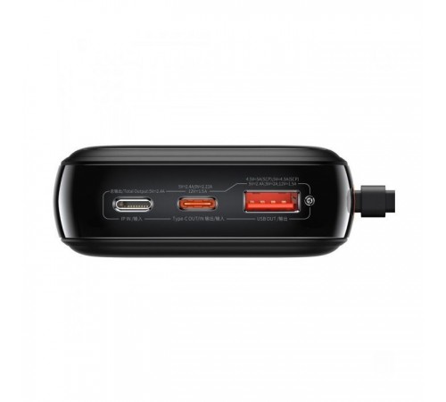 Батарея универсальная Baseus Qpow 20000mAh 20W, PD/3.0, QC/3.0, built-in lightning, black (PPQD060201) Батарея универсальная Baseus Qpow 20000mAh 20W, PD/3.0, QC/3.0, built-in lightning, black (PPQD060201)