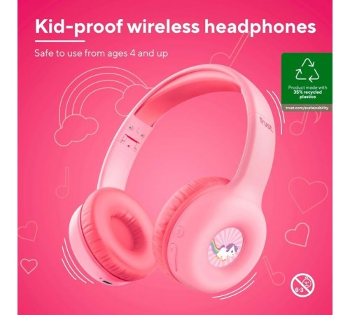 Навушники Trust Nouna Kids Wireless Pink (25274) Навушники Trust Nouna Kids Wireless Pink (25274)