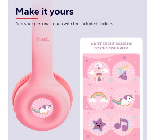 Навушники Trust Nouna Kids Wireless Pink (25274) Навушники Trust Nouna Kids Wireless Pink (25274)