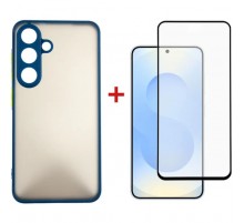 Чохол до мобільного телефона Dengos Kit Samsung Galaxy S25 Plus Matte + glass (Blue) (DG-KM-143)