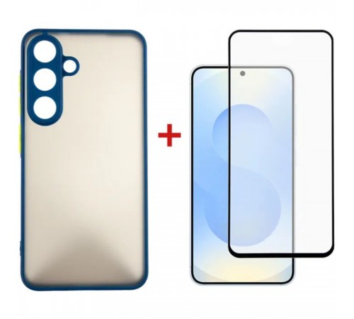 Чохол до мобільного телефона Dengos Kit Samsung Galaxy S25 Plus Matte + glass (Blue) (DG-KM-143) Чохол до мобільного телефона Dengos Kit Samsung Galaxy S25 Plus Matte + glass (Blue) (DG-KM-143)