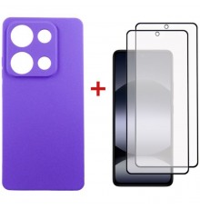 Чохол до мобільного телефона Dengos Xiaomi Redmi Note 14S Carbon + glass 2pcs (Purple) (DG-CTG2P-16)