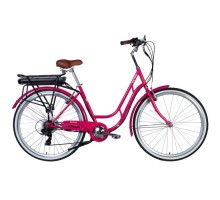 Электровелосипед Dorozhnik 28" RETRO DD рама-19" 36B 12.5А*ч 250Вт розовый 2025 (ELB-D-28-090)