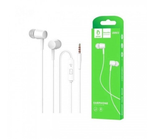 Наушники Denmen DR02 3.5mm White (DE-DR02-WH) Наушники Denmen DR02 3.5mm White (DE-DR02-WH)