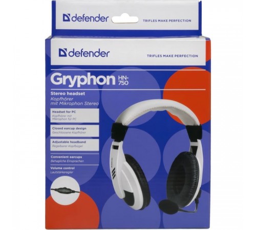 Наушники Defender Gryphon HN-750 White (63747) Наушники Defender Gryphon HN-750 White (63747)