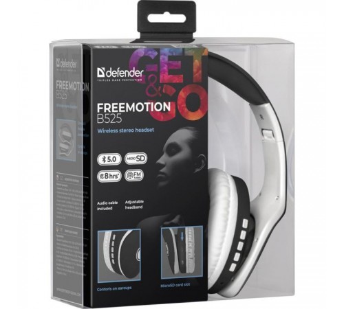 Наушники Defender FreeMotion B525 Bluetooth White-Black (63525) Наушники Defender FreeMotion B525 Bluetooth White-Black (63525)
