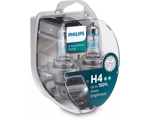 Автолампа Philips H4 X-treme VISION PRO +150%, 3700K, 2шт/блістер (12342XVPS2) Автолампа Philips H4 X-treme VISION PRO +150%, 3700K, 2шт/блістер (12342XVPS2)