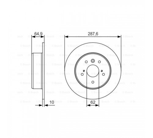 Гальмівний диск Bosch 0 986 479 T69 Гальмівний диск Bosch 0 986 479 T69