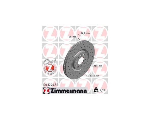 Тормозной диск ZIMMERMANN 100.1240.52