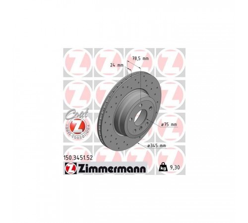 Гальмівний диск ZIMMERMANN 150.3451.52 Гальмівний диск ZIMMERMANN 150.3451.52
