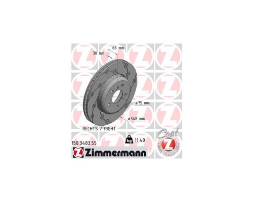 Тормозной диск ZIMMERMANN 150.3483.55 Тормозной диск ZIMMERMANN 150.3483.55