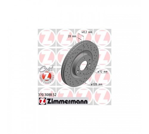 Гальмівний диск ZIMMERMANN 370.3088.52 Гальмівний диск ZIMMERMANN 370.3088.52