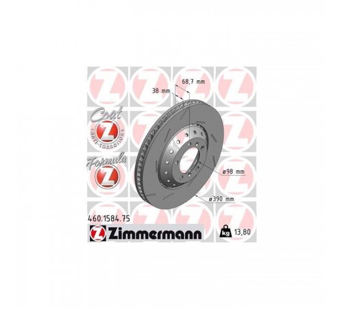 Гальмівний диск ZIMMERMANN 460.1584.75 Гальмівний диск ZIMMERMANN 460.1584.75