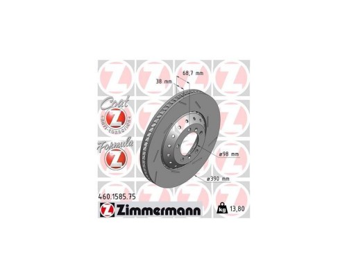 Тормозной диск ZIMMERMANN 460.1585.75 Тормозной диск ZIMMERMANN 460.1585.75