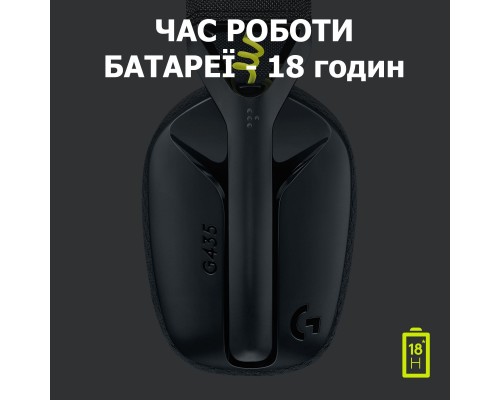 Наушники Logitech G435 Lightspeed Wireless Gaming Headset Black (981-001050) Наушники Logitech G435 Lightspeed Wireless Gaming Headset Black (981-001050)
