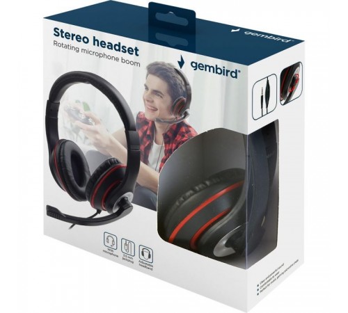 Наушники Gembird MHS-03-BKRD Black/Red (MHS-03-BKRD) Наушники Gembird MHS-03-BKRD Black/Red (MHS-03-BKRD)