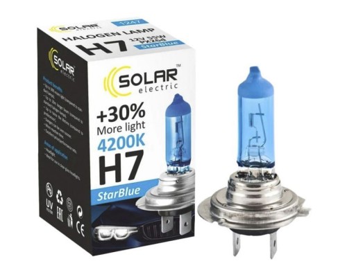 Автолампа SOLAR H7 12V 55W PX26d StarBlue 4200K (1247) Автолампа SOLAR H7 12V 55W PX26d StarBlue 4200K (1247)