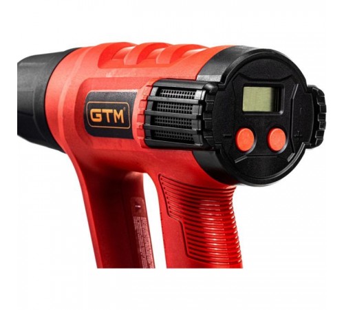 Будівельний фен GTM HG2000EM, 2000Вт, 80-600С, 300/500л/хв, LCD-дисплей (HG2000EM) Будівельний фен GTM HG2000EM, 2000Вт, 80-600С, 300/500л/хв, LCD-дисплей (HG2000EM)