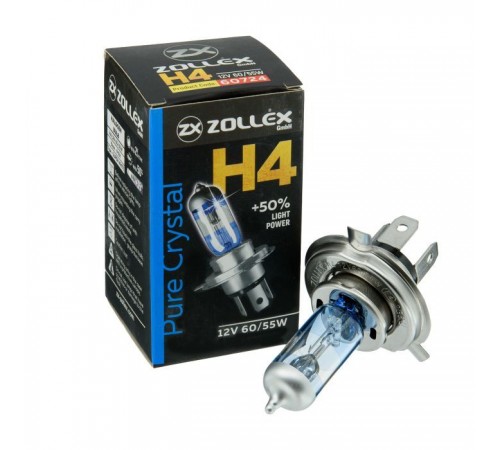 Автолампа Zollex H4 12V 60/55W Pure crystal (2860724) Автолампа Zollex H4 12V 60/55W Pure crystal (2860724)