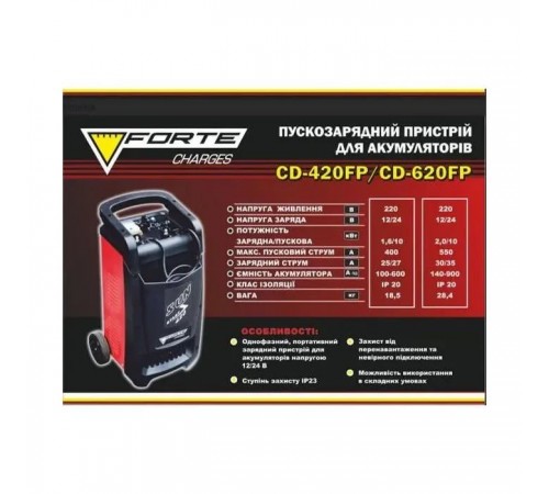 Пуско зарядний пристрій Forte CD-420FP (49331) Пуско зарядний пристрій Forte CD-420FP (49331)