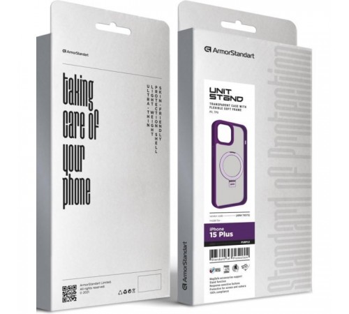 Чохол до мобільного телефона Armorstandart Unit Stand Apple iPhone 15 Plus Purple (ARM70573)