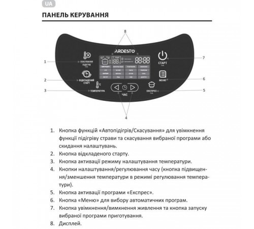 Мультиварка Ardesto MC-P17DGDF Мультиварка Ardesto MC-P17DGDF