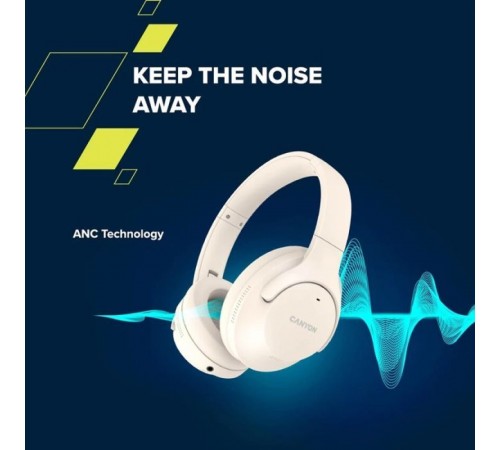 Наушники Canyon OnRiff 10 ANC Bluetooth Beige (CNS-CBTHS10BG) Наушники Canyon OnRiff 10 ANC Bluetooth Beige (CNS-CBTHS10BG)