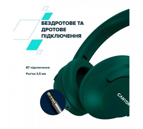 Наушники Canyon OnRiff 10 ANC Bluetooth Green (CNS-CBTHS10GN) Наушники Canyon OnRiff 10 ANC Bluetooth Green (CNS-CBTHS10GN)