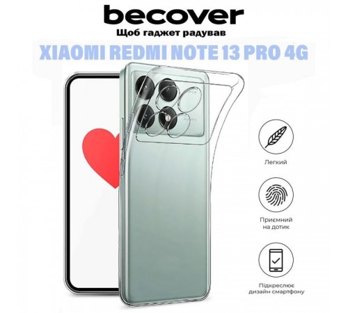 Чохол до мобільного телефона BeCover Xiaomi Redmi Note 13 Pro 4G Transparancy (710914) Чохол до мобільного телефона BeCover Xiaomi Redmi Note 13 Pro 4G Transparancy (710914)