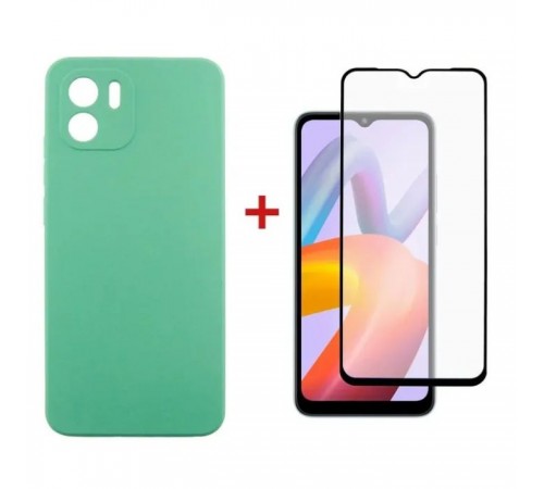 Чохол до мобільного телефона Dengos Xiaomi Redmi A2 Case + Glass (Mint) (DG-KM-82) Чохол до мобільного телефона Dengos Xiaomi Redmi A2 Case + Glass (Mint) (DG-KM-82)