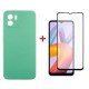Чохол до мобільного телефона Dengos Xiaomi Redmi A2 Case + Glass (Mint) (DG-KM-82)