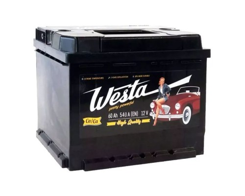 Акумулятор автомобільний Westa 6CT-60 А (0) Pretty Powerful Акумулятор автомобільний Westa 6CT-60 А (0) Pretty Powerful