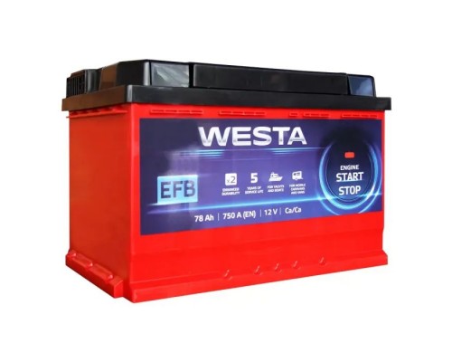Акумулятор автомобільний Westa 6CT-78 А RED EFB Акумулятор автомобільний Westa 6CT-78 А RED EFB