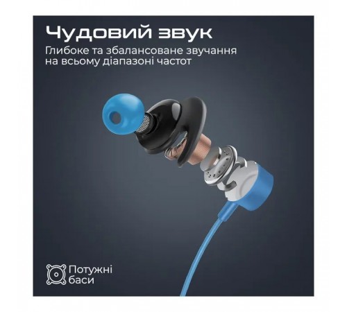 Навушники Promate Blend Blue (blend.blue)