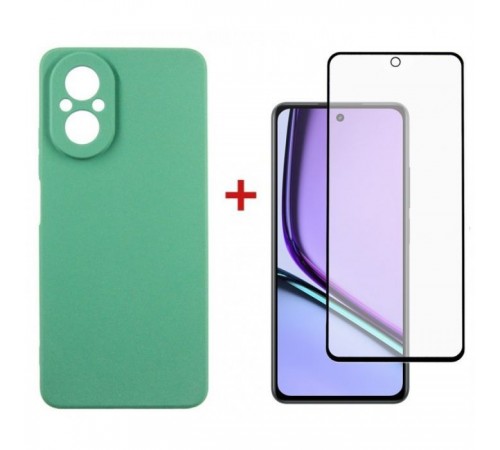 Чохол до мобільного телефона Dengos Realme C67 Soft + Glass Mint (DG-KM-100)