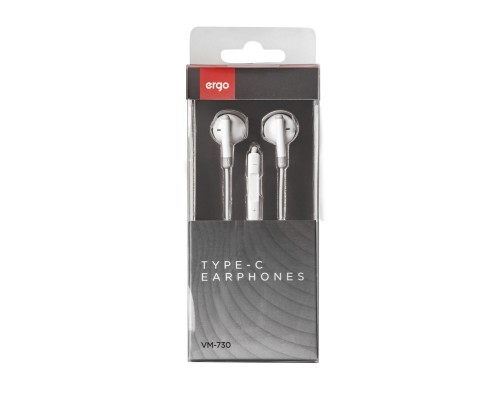 Навушники Ergo VM-730 Type-C Earphones White (VM-730W) Навушники Ergo VM-730 Type-C Earphones White (VM-730W)
