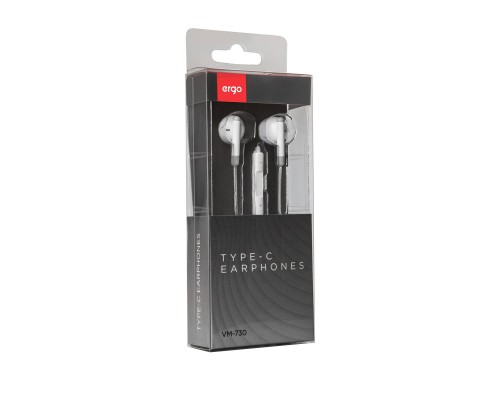 Навушники Ergo VM-730 Type-C Earphones White (VM-730W) Навушники Ergo VM-730 Type-C Earphones White (VM-730W)
