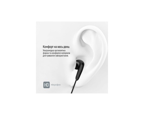 Навушники ColorWay 3.5 mm Wired Earphone Sound Wave Black (CW-WD04BK)