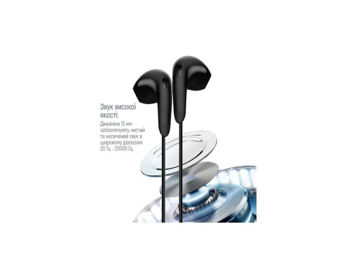 Навушники ColorWay 3.5 mm Wired Earphone Sound Wave Black (CW-WD04BK)