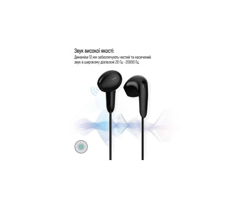 Навушники ColorWay 3.5 mm Wired Earphone Sound Wave Black (CW-WD04BK)