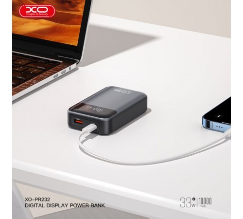 Батарея универсальная XO 10000mAh, PD/30W, QC/22.5W, PPS/33W, black (PR232_Black) Батарея универсальная XO 10000mAh, PD/30W, QC/22.5W, PPS/33W, black (PR232_Black)