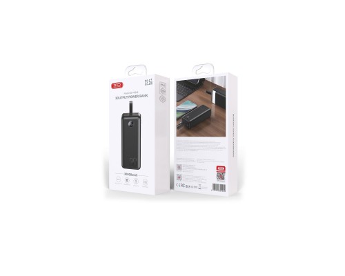 Батарея універсальна XO 30000mAh, PD/20W, QC/22.5W, with light, black (PR240_Black) Батарея універсальна XO 30000mAh, PD/20W, QC/22.5W, with light, black (PR240_Black)