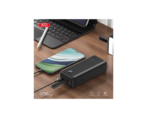 Батарея універсальна XO 30000mAh, PD/20W, QC/22.5W, with light, black (PR240_Black) Батарея універсальна XO 30000mAh, PD/20W, QC/22.5W, with light, black (PR240_Black)