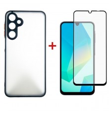Чохол до мобільного телефона Dengos Samsung Galaxy A16 Matte + glass (Black) (DG-KM-133)