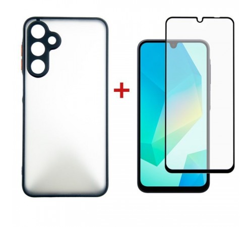 Чохол до мобільного телефона Dengos Samsung Galaxy A16 Matte + glass (Black) (DG-KM-133)