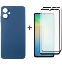 Чохол до мобільного телефона Dengos Kit Samsung Galaxy A06 Carbon + 2 pcs glass (Blue) (DG-CTG2P-06)